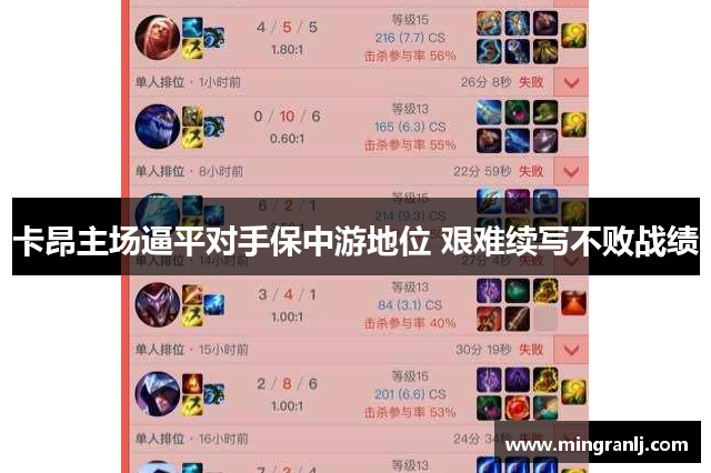 卡昂主场逼平对手保中游地位 艰难续写不败战绩
